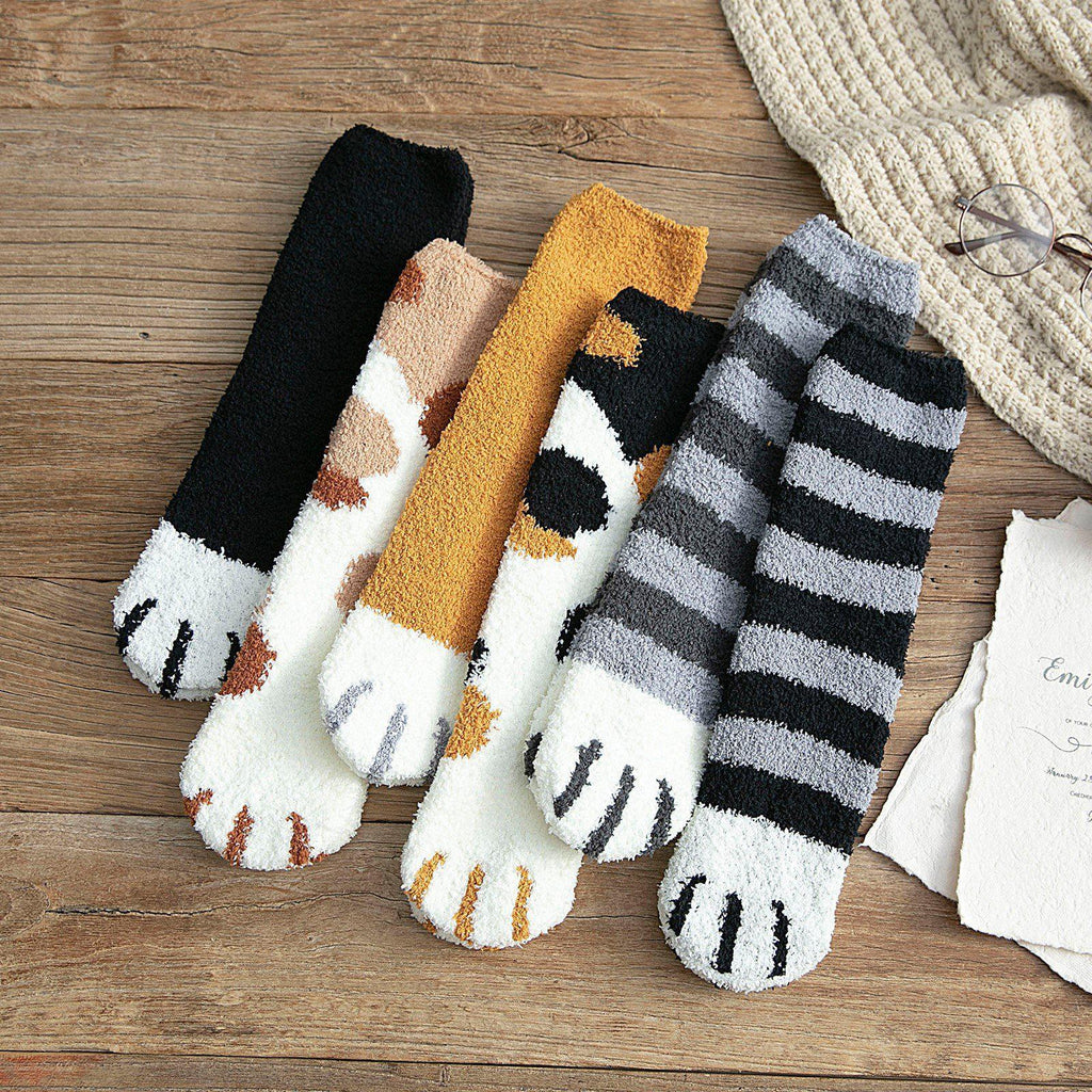 Best Pair Soft Paw Cat Fleece Socks